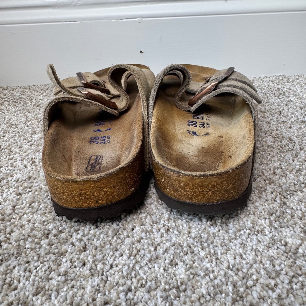 Birkenstock Arizona Suede Sandals Taupe Women's Size 7 Boho Granola Gorpcore - Picture 6 of 8